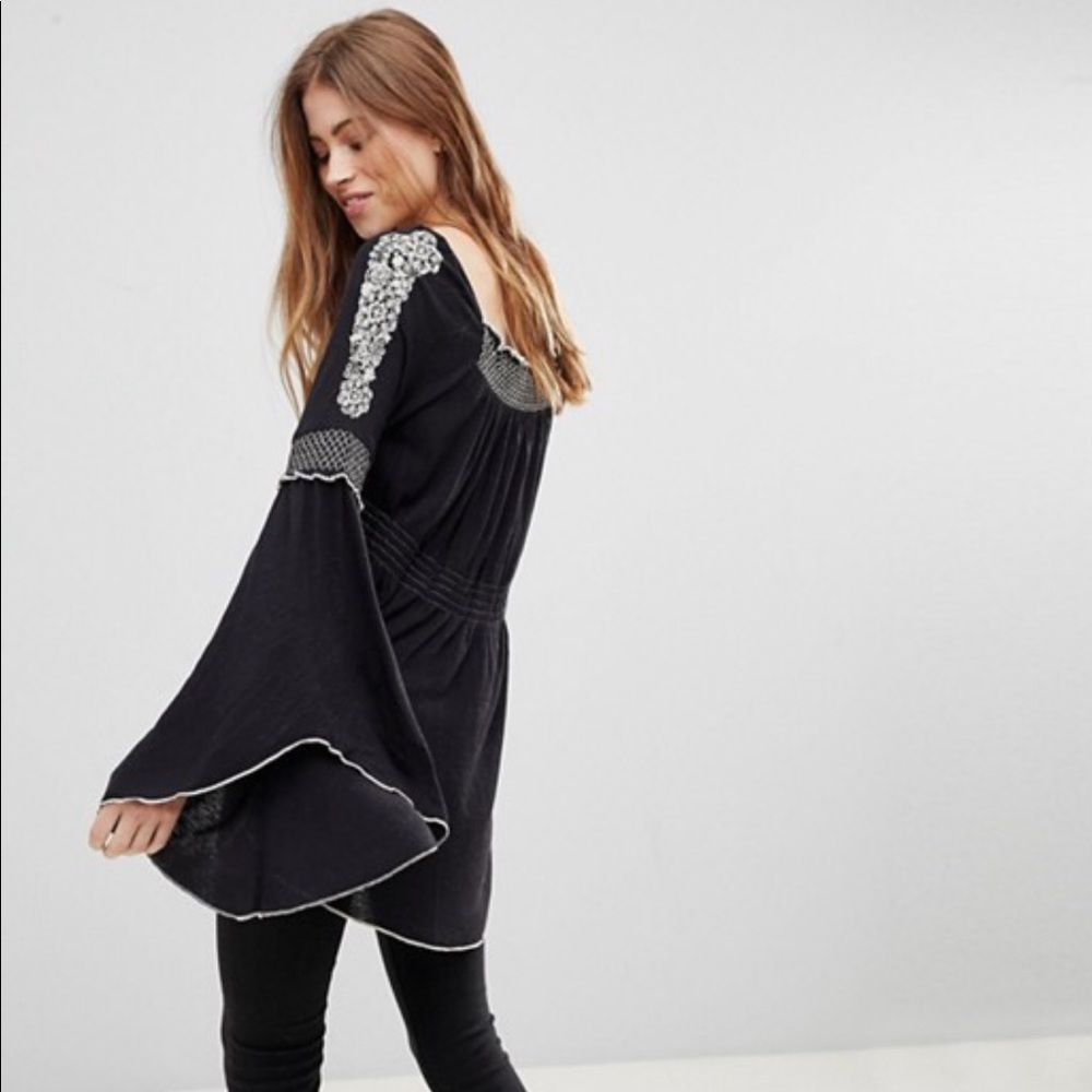 Free People Valley Embroidered Bell Sleeve Top - Picture 5 of 6